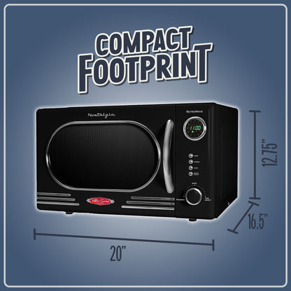 Nostalgia Retro Countertop Microwave 1.1 Cu Ft & 1000 Watt