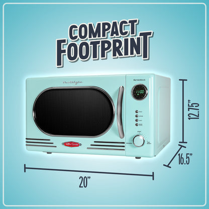 Nostalgia Retro Countertop Microwave 1.1 Cu Ft & 1000 Watt