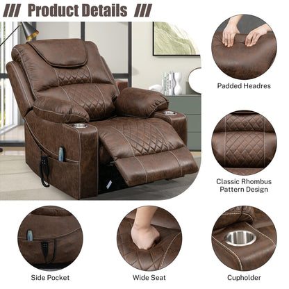 Chaise inclinable à levage électrique améliorée, modèle phare, à double moteur, avec contrôle indépendant, surdimensionnée, inclinable à 180° et à dossier plat.