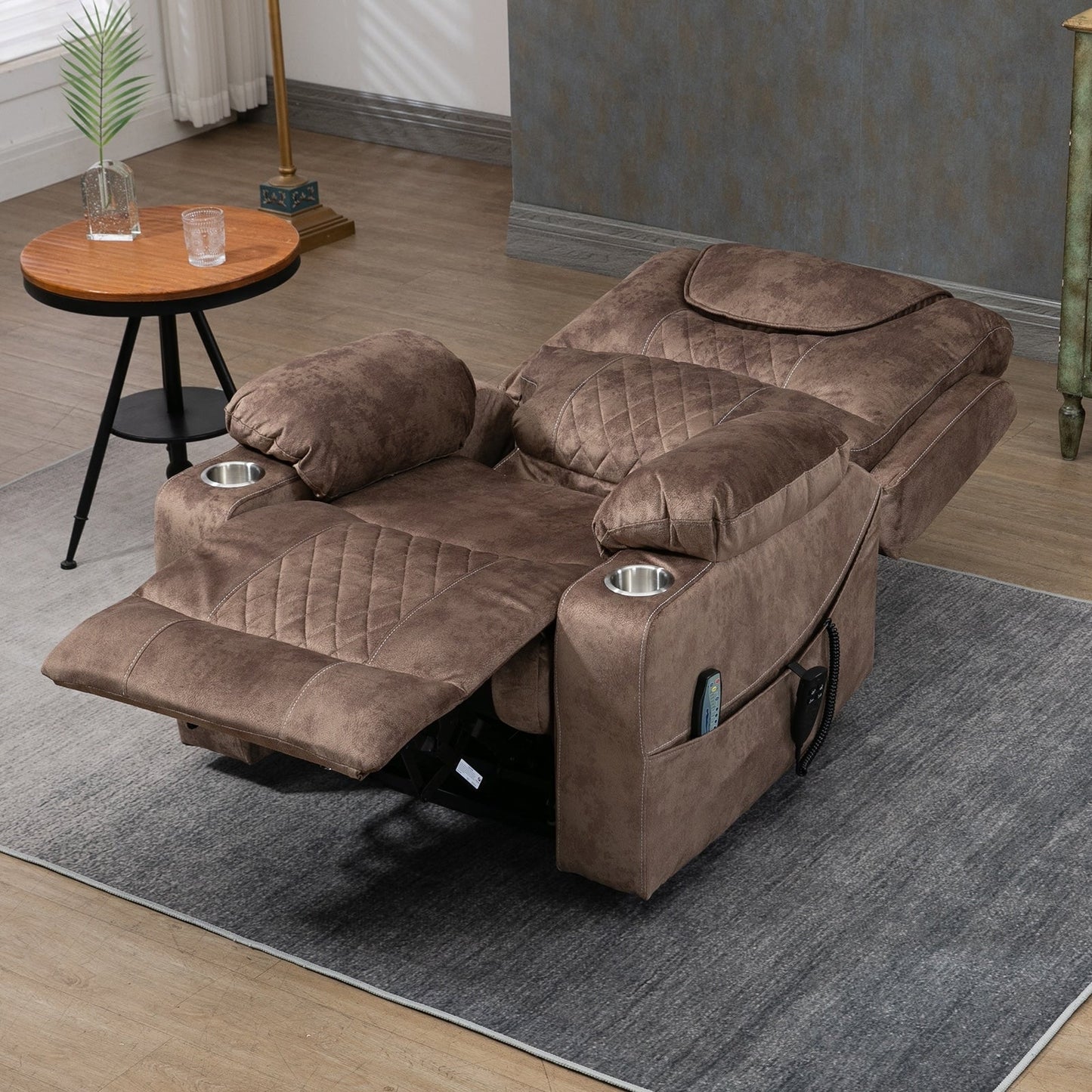 Chaise inclinable à levage électrique améliorée, modèle phare, à double moteur, avec contrôle indépendant, surdimensionnée, inclinable à 180° et à dossier plat.