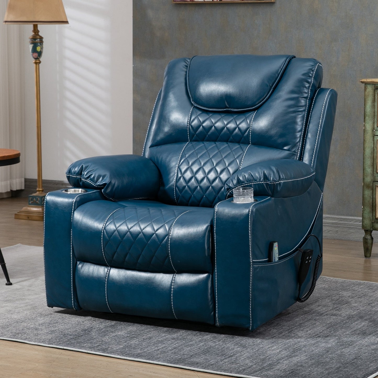 Chaise inclinable à levage électrique améliorée, modèle phare, à double moteur, avec contrôle indépendant, surdimensionnée, inclinable à 180° et à dossier plat.