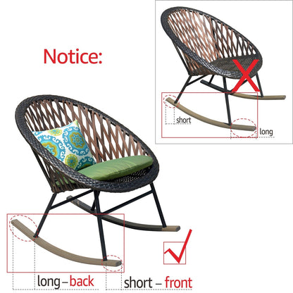 Ensemble de bistro pour terrasse OVIOS, 3 pièces, avec chaises à bascule et table basse en verre