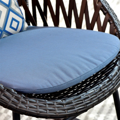 Ensemble de bistro pour terrasse OVIOS, 3 pièces, avec chaises à bascule et table basse en verre