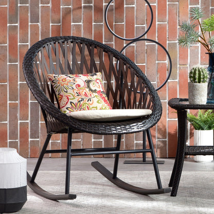 Ensemble de bistro pour terrasse OVIOS, 3 pièces, avec chaises à bascule et table basse en verre
