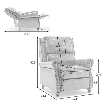 Fauteuils inclinables à commande manuelle avec garniture à clous cloutés