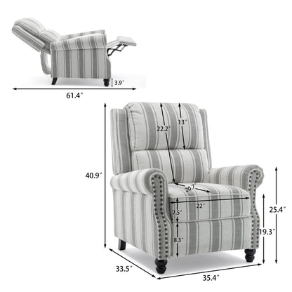 Fauteuils inclinables à commande manuelle avec garniture à clous cloutés
