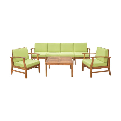 Ensemble de salon d'extérieur 7 pièces en bois d'acacia Perla de Christopher Knight Home