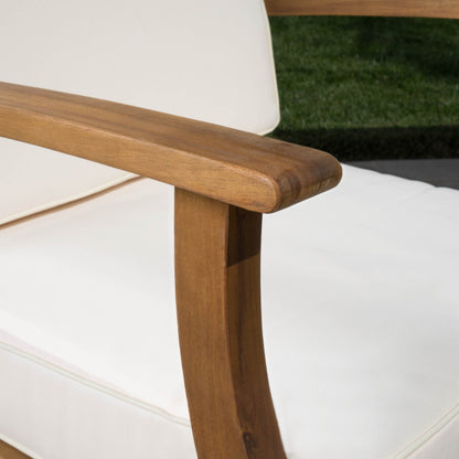 Ensemble de canapé d'extérieur Perla en bois d'acacia, 7 pièces, avec coussins, par Christopher Knight Home