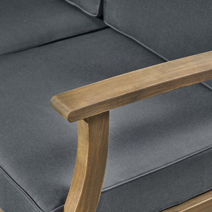Ensemble de canapé d'extérieur Perla en bois d'acacia, 7 pièces, avec coussins, par Christopher Knight Home