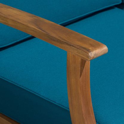 Ensemble de canapé d'extérieur Perla en bois d'acacia, 7 pièces, avec coussins, par Christopher Knight Home