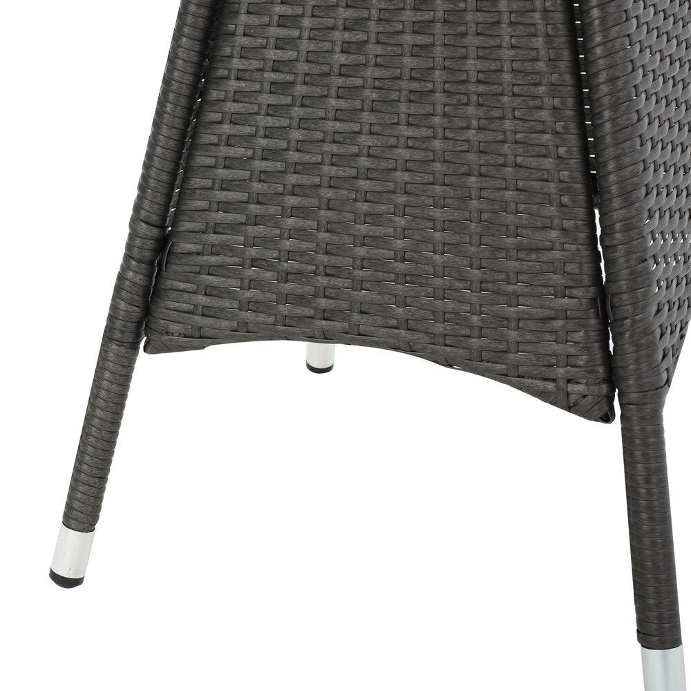 Ensemble de bistro en osier pour extérieur Peterson, 3 pièces, avec coussins, de Christopher Knight Home