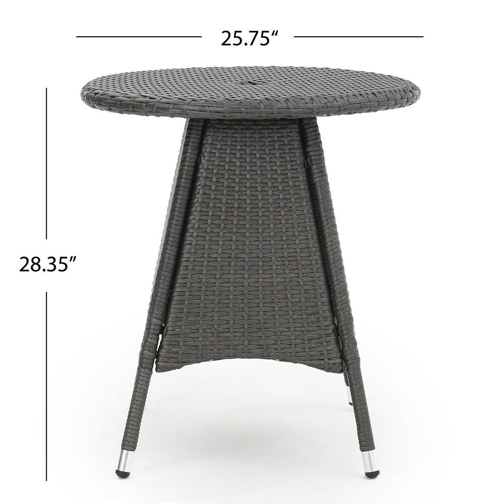 Ensemble de bistro en osier pour extérieur Peterson, 3 pièces, avec coussins, de Christopher Knight Home