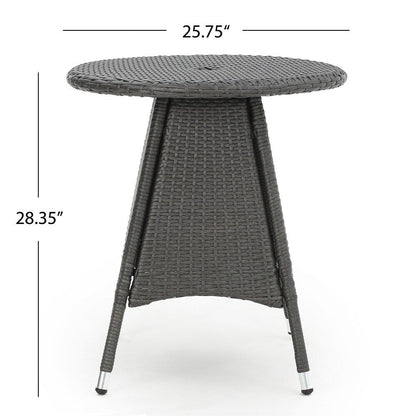 Ensemble de bistro en osier pour extérieur Peterson, 3 pièces, avec coussins, de Christopher Knight Home