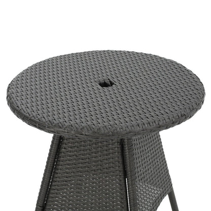 Ensemble de bistro en osier pour extérieur Peterson, 3 pièces, avec coussins, de Christopher Knight Home