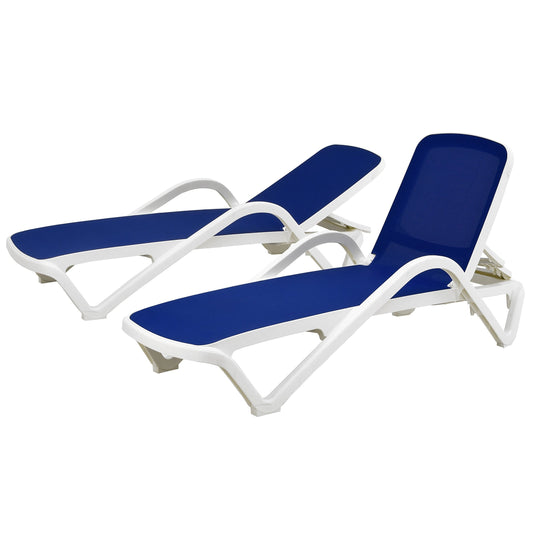Ensemble de chaises longues à dossier inclinable Plymouth Collection, résistant aux intempéries - 77 pouces