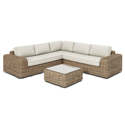 Ensemble d'assises d'angle d'extérieur/de terrasse Poly &amp; Bark Puglia avec table basse