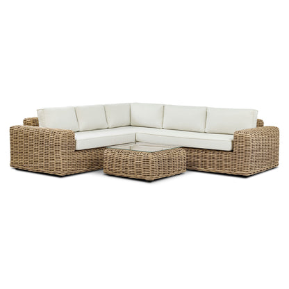 Ensemble d'assises d'angle d'extérieur/de terrasse Poly &amp; Bark Puglia avec table basse