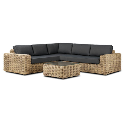 Ensemble d'assises d'angle d'extérieur/de terrasse Poly &amp; Bark Puglia avec table basse