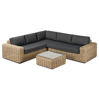 Ensemble d'assises d'angle d'extérieur/de terrasse Poly &amp; Bark Puglia avec table basse