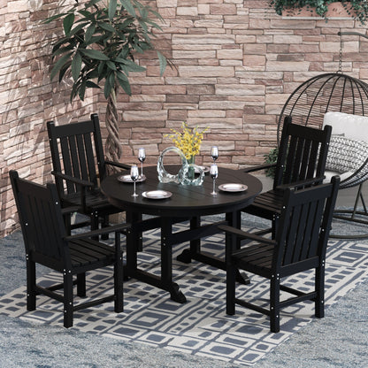 Ensemble de repas de jardin Polytrends Laguna en HDPE, résistant aux intempéries, avec table ronde et chaises (ensemble de 5 pièces)