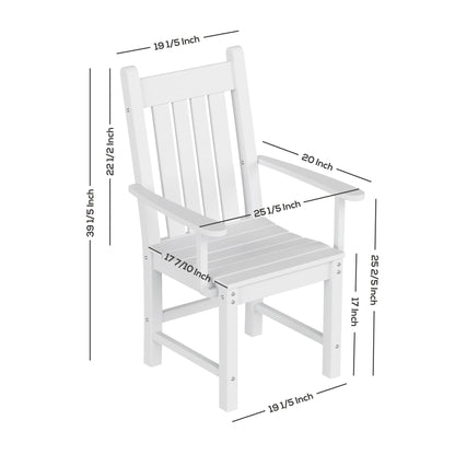 Ensemble de repas de jardin Polytrends Laguna en HDPE, résistant aux intempéries, avec table ronde et chaises (ensemble de 5 pièces)
