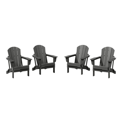 Polytrends Laguna Weather Resistant Outdoor Patio Folding Adirondack Chairs (Set of 4)
