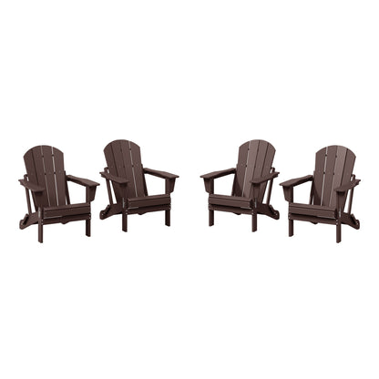 Polytrends Laguna Weather Resistant Outdoor Patio Folding Adirondack Chairs (Set of 4)