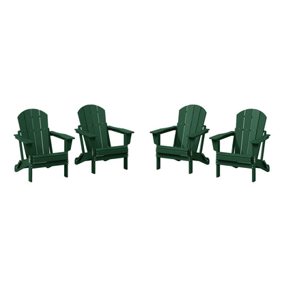 Polytrends Laguna Weather Resistant Outdoor Patio Folding Adirondack Chairs (Set of 4)