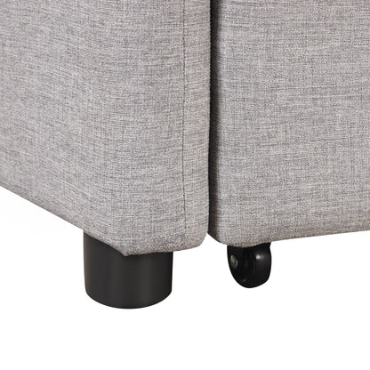 Canapé-lit escamotable 3 en 1 avec 2 tables d'appoint