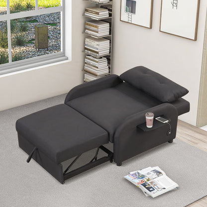 Canapé-lit escamotable 3 en 1 avec 2 tables d'appoint