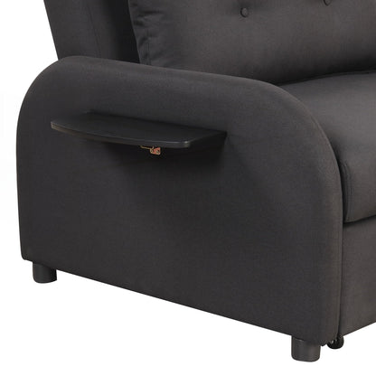 Canapé-lit escamotable 3 en 1 avec 2 tables d'appoint