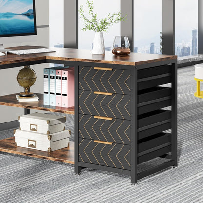 Reversible L-Shaped Office Desk Computer Desk Sturdy Writing Table Workstation