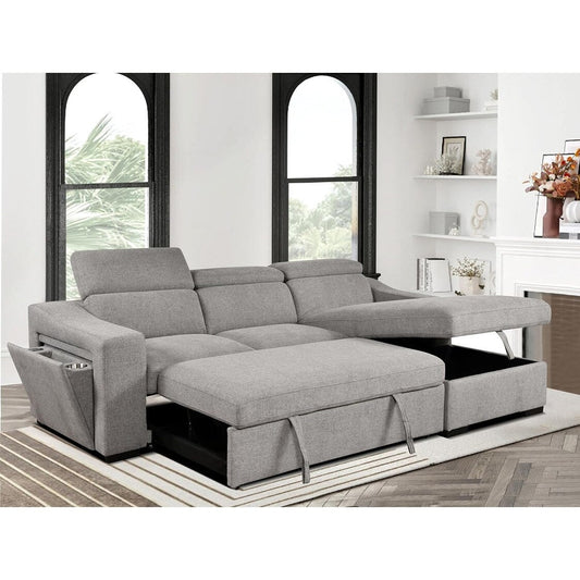 Canapé d'angle convertible Roomfitters 103 avec méridienne de rangement, accoudoirs réglables, canapé-lit en forme de L