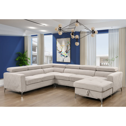 Roomfitters 122 Canapé d'angle surdimensionné avec rangement, canapé contemporain en forme de U à 7 places