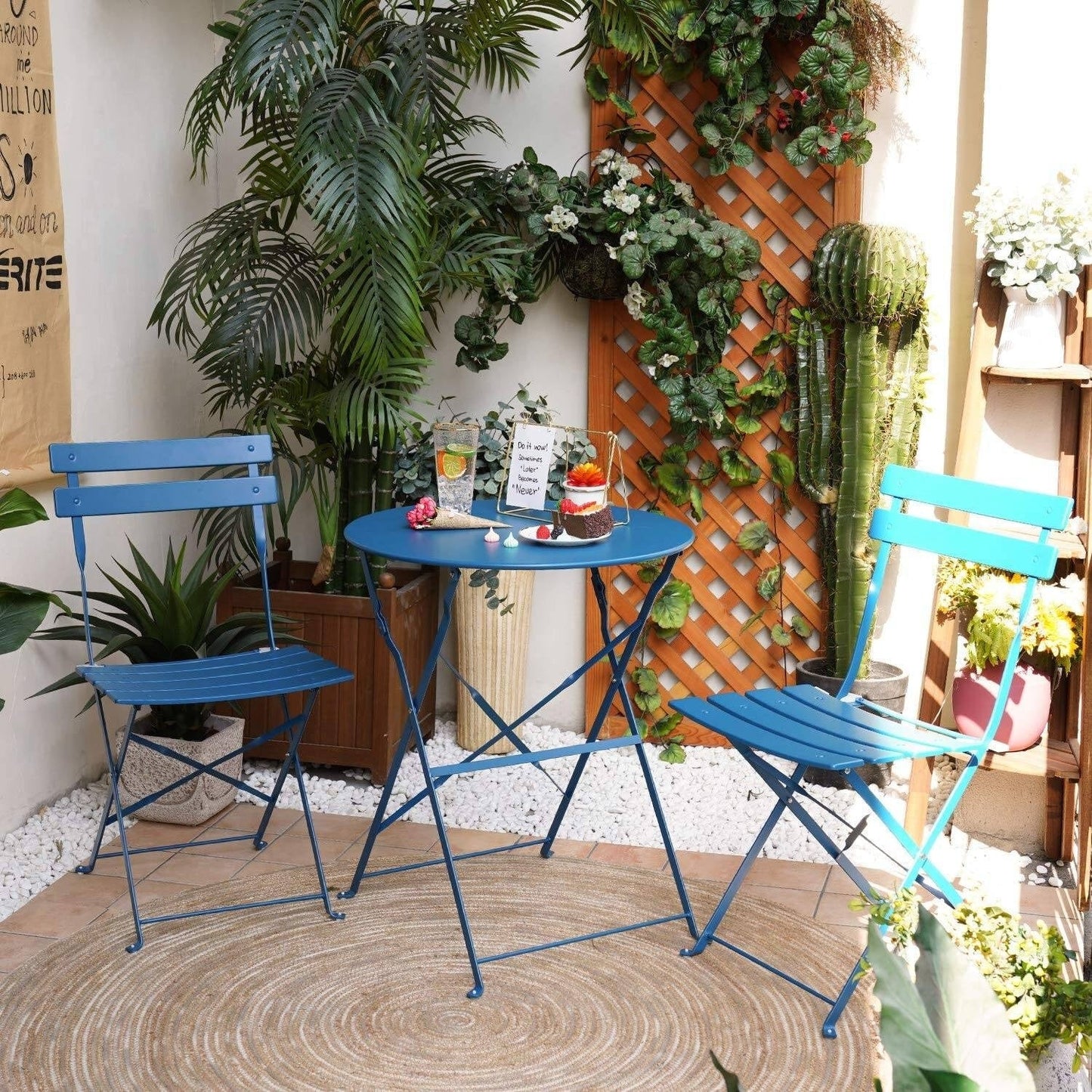 Table ronde pour 2 personnes - Ensemble bistrot de 23,6 pouces de long