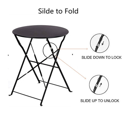 Table ronde pour 2 personnes - Ensemble bistrot de 23,6 pouces de long