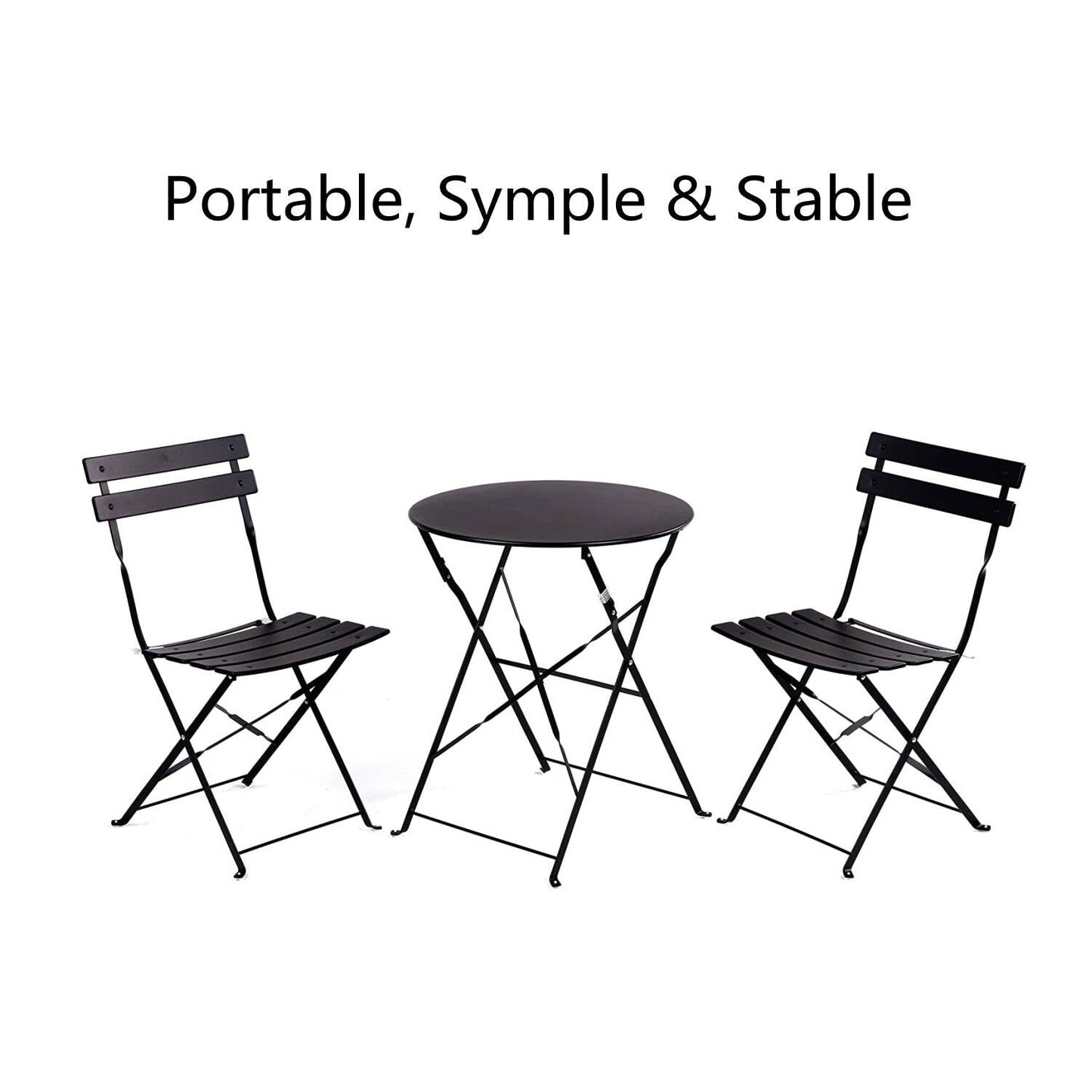 Table ronde pour 2 personnes - Ensemble bistrot de 23,6 pouces de long