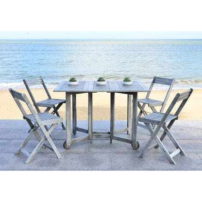 SAFAVIEH Ensemble de table de jardin Brandy 5 pièces pour extérieur - 43L x 35P x 29H (en pouces)