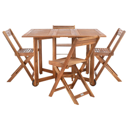 SAFAVIEH Ensemble de table de jardin Brandy 5 pièces pour extérieur - 43L x 35P x 29H (en pouces)