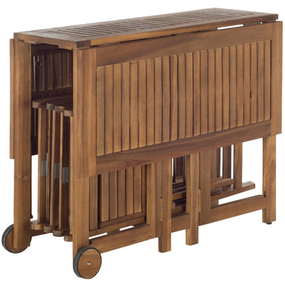 SAFAVIEH Ensemble de table de jardin Brandy 5 pièces pour extérieur - 43L x 35P x 29H (en pouces)