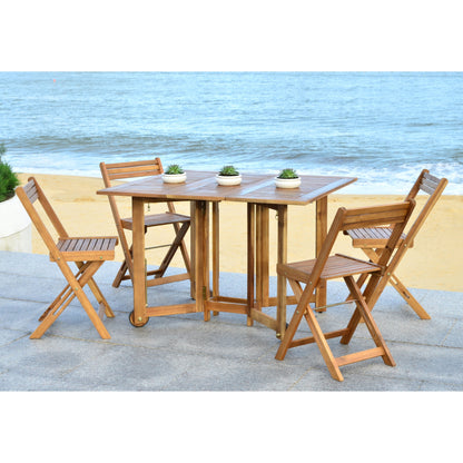 SAFAVIEH Ensemble de table de jardin Brandy 5 pièces pour extérieur - 43L x 35P x 29H (en pouces)