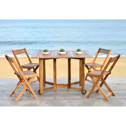 SAFAVIEH Ensemble de table de jardin Brandy 5 pièces pour extérieur - 43L x 35P x 29H (en pouces)
