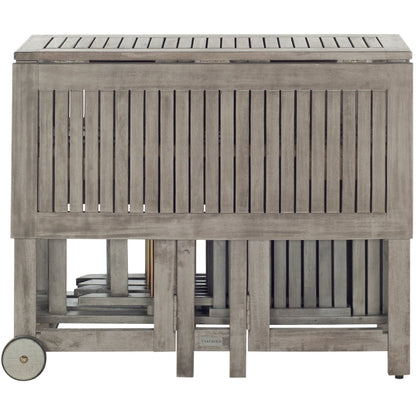 SAFAVIEH Ensemble de table de jardin Brandy 5 pièces pour extérieur - 43L x 35P x 29H (en pouces)