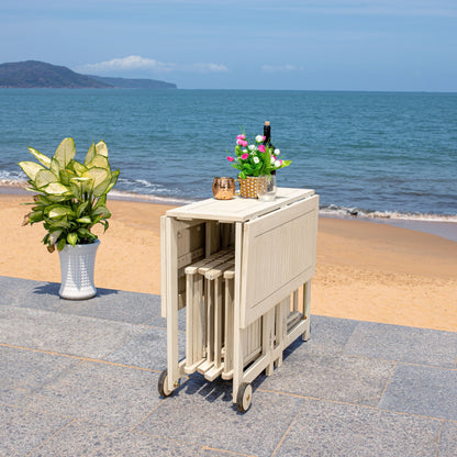 SAFAVIEH Ensemble de table de jardin Brandy 5 pièces pour extérieur - 43L x 35P x 29H (en pouces)