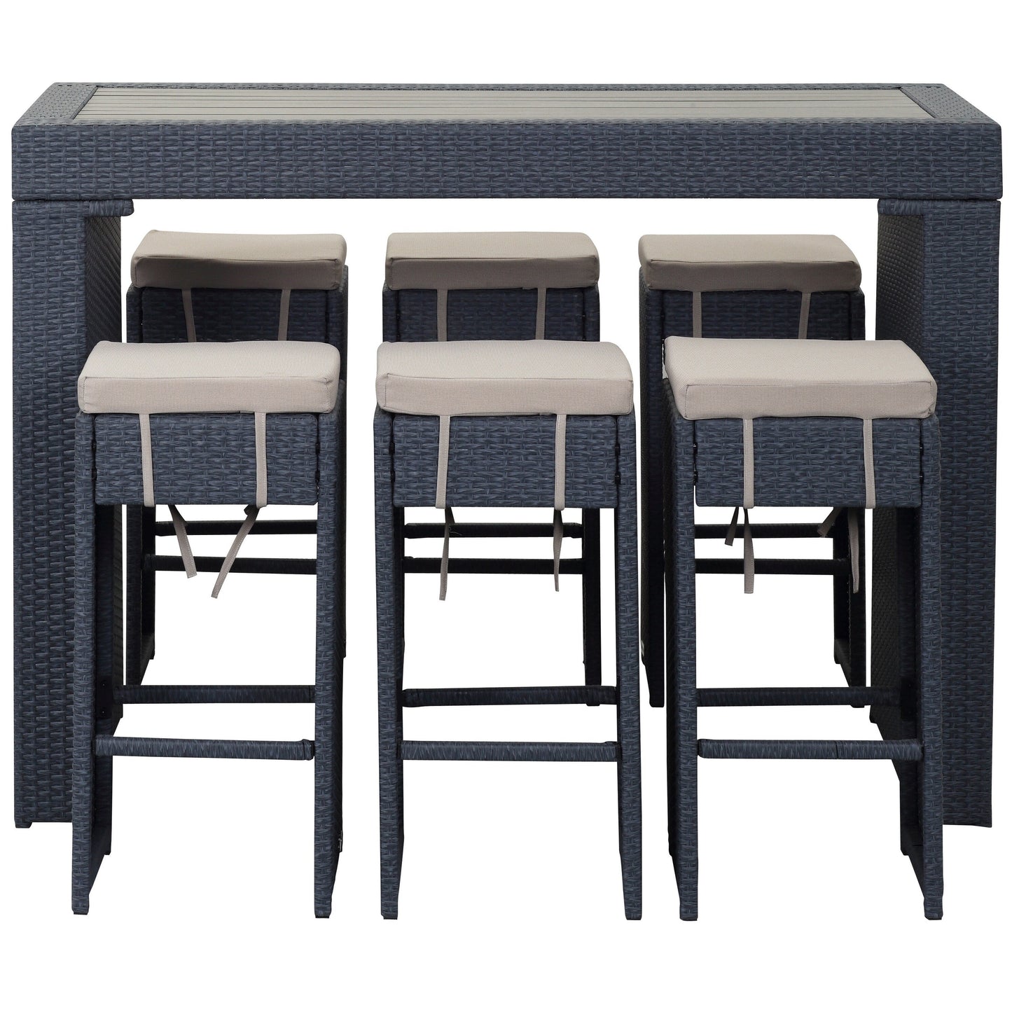 Ensemble de bar pour extérieur Euda de SAFAVIEH (7 pièces) - 74L x 150P x 107H (cm)