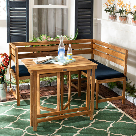 Ensemble de salon d'extérieur d'angle pour balcon Kenna 3 pièces de SAFAVIEH - 39L x 19P x 33H (mesures en pouces)