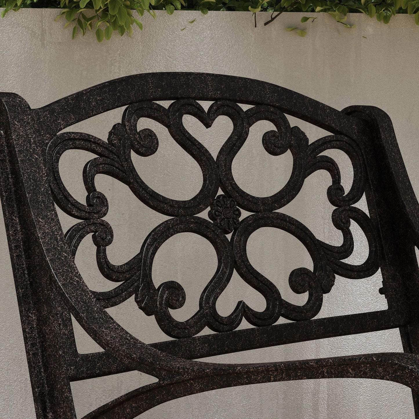 Ensemble de salle à manger d'extérieur Sanibel en bronze et aluminium, 7 pièces, comprenant une table ovale de 72 pouces et six chaises à accoudoirs de Homestyles.