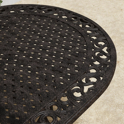 Ensemble de salle à manger d'extérieur Sanibel en bronze et aluminium, 7 pièces, comprenant une table ovale de 72 pouces et six chaises à accoudoirs de Homestyles.