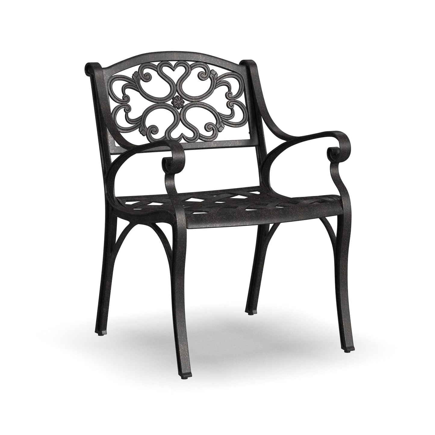Ensemble de salle à manger d'extérieur Sanibel en bronze et aluminium, 7 pièces, comprenant une table ovale de 72 pouces et six chaises à accoudoirs de Homestyles.