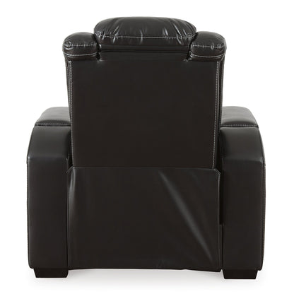 Fauteuil inclinable noir à commande électrique Party Time de Signature Design by Ashley